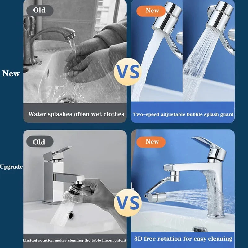 1pc 1080 Swivel Stainless Steel Faucet Extender Universal