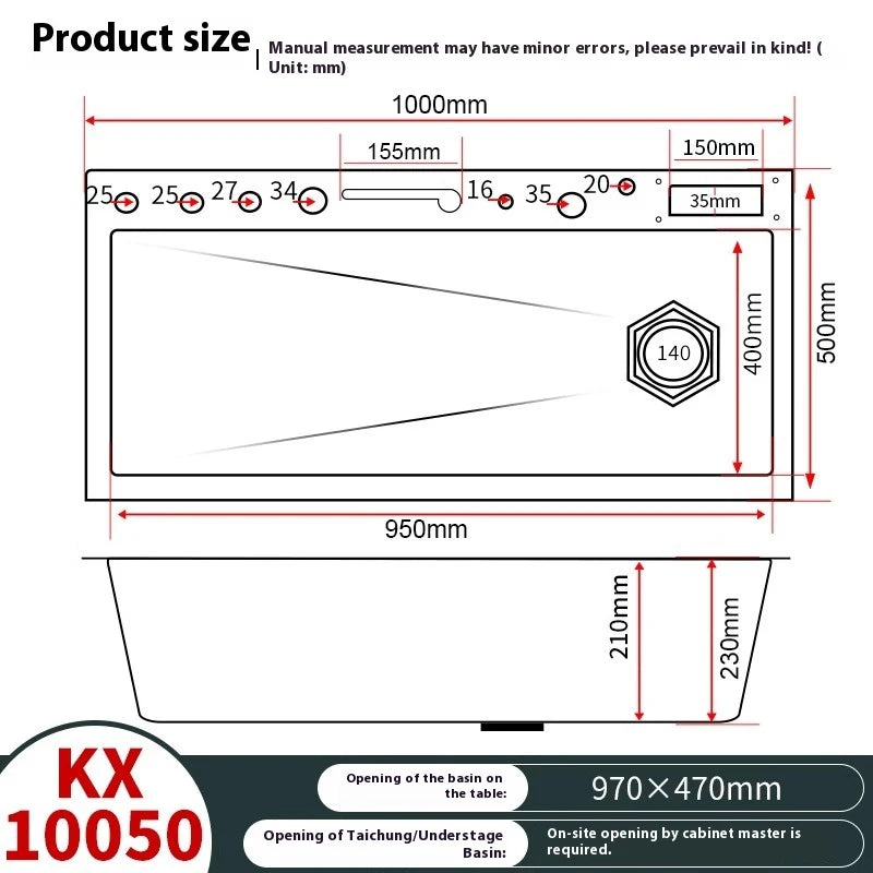Modern Sinks Stainless Steel Sink Extra Large Slot