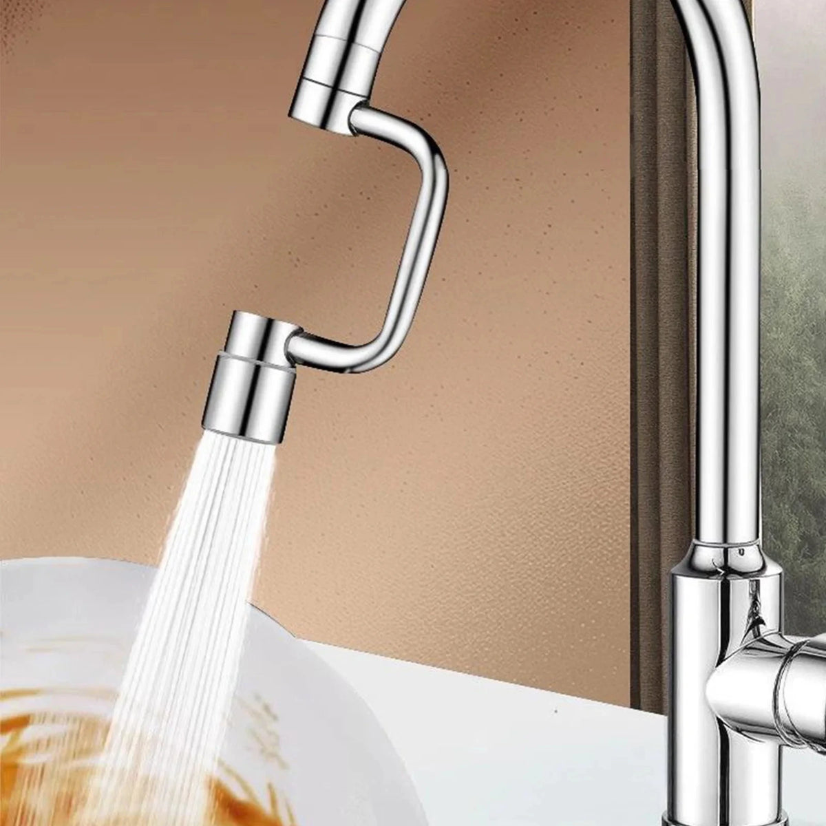 2/1pcs 1080 Degree Swivel Stainless Steel Faucet Extender