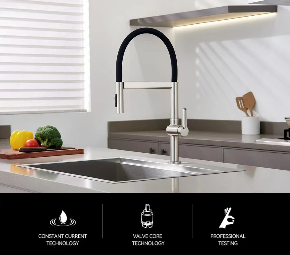 Vgx Brushed Faucet Sink Faucets Rubber Pull Down