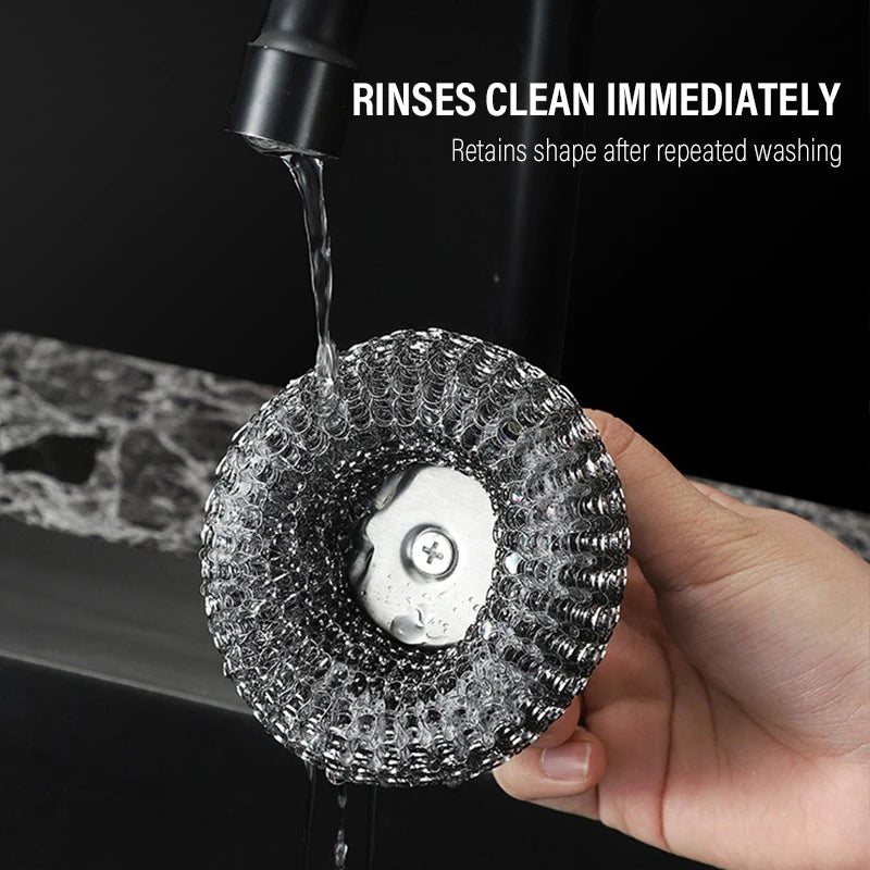Stainless Steel Pot Brush Handle Metal Ball Dishwashing