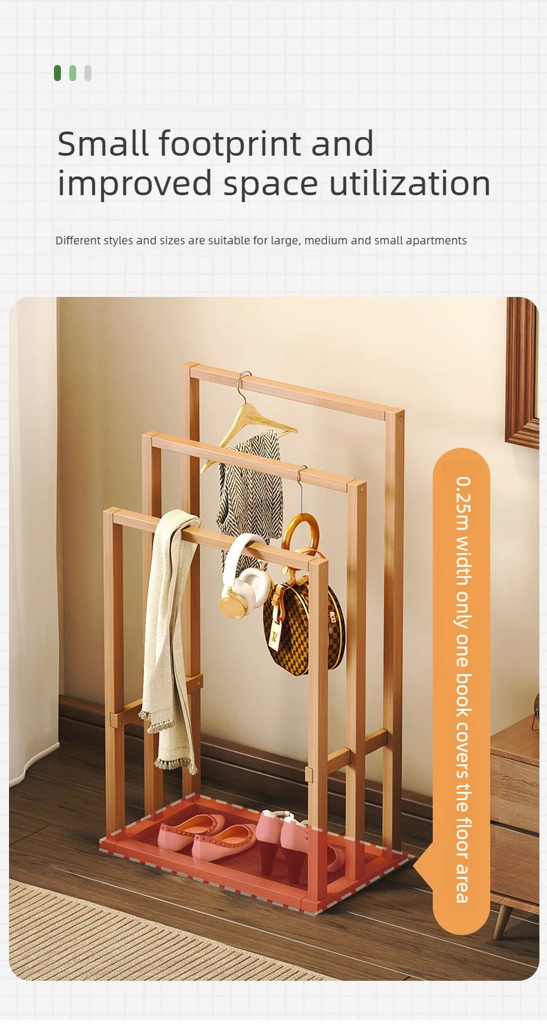 Nordic Style Simple Bamboo Clothes Drying Rack Bathroom