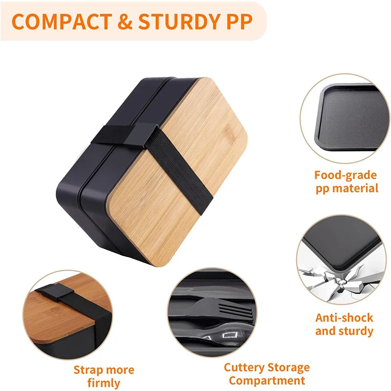 Stackable Bento Box Utensils 1200ml All-In-One Meal Prep