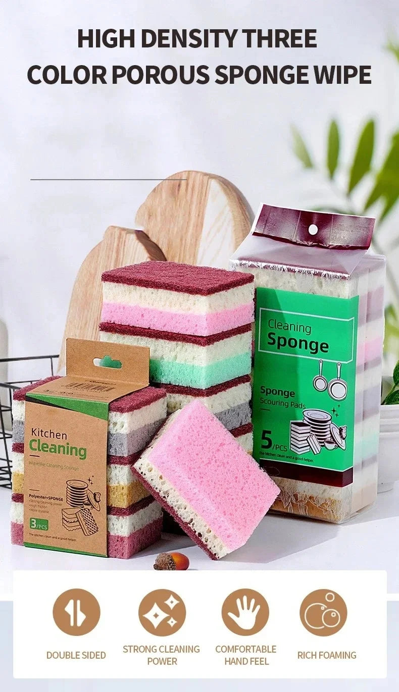 Dishwashing Cleaning Sponge High Density Strong Stain Removal