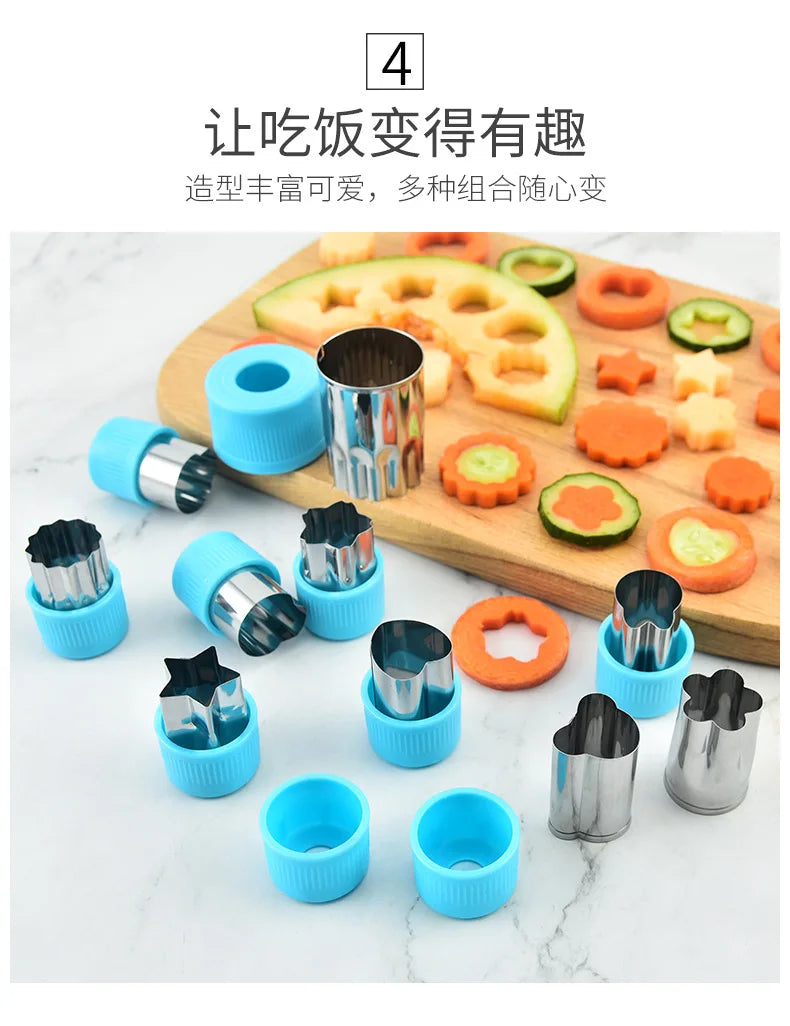 Star Heart Shape Vegetables Cutter Plastic Handle 3pcs