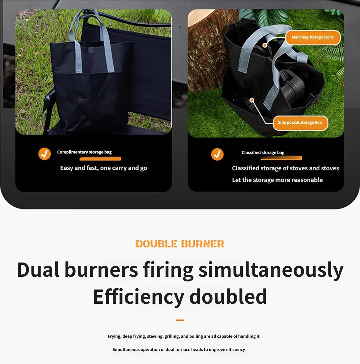 Buerk Camping Stove Gas Stove Dual Burner Foldable