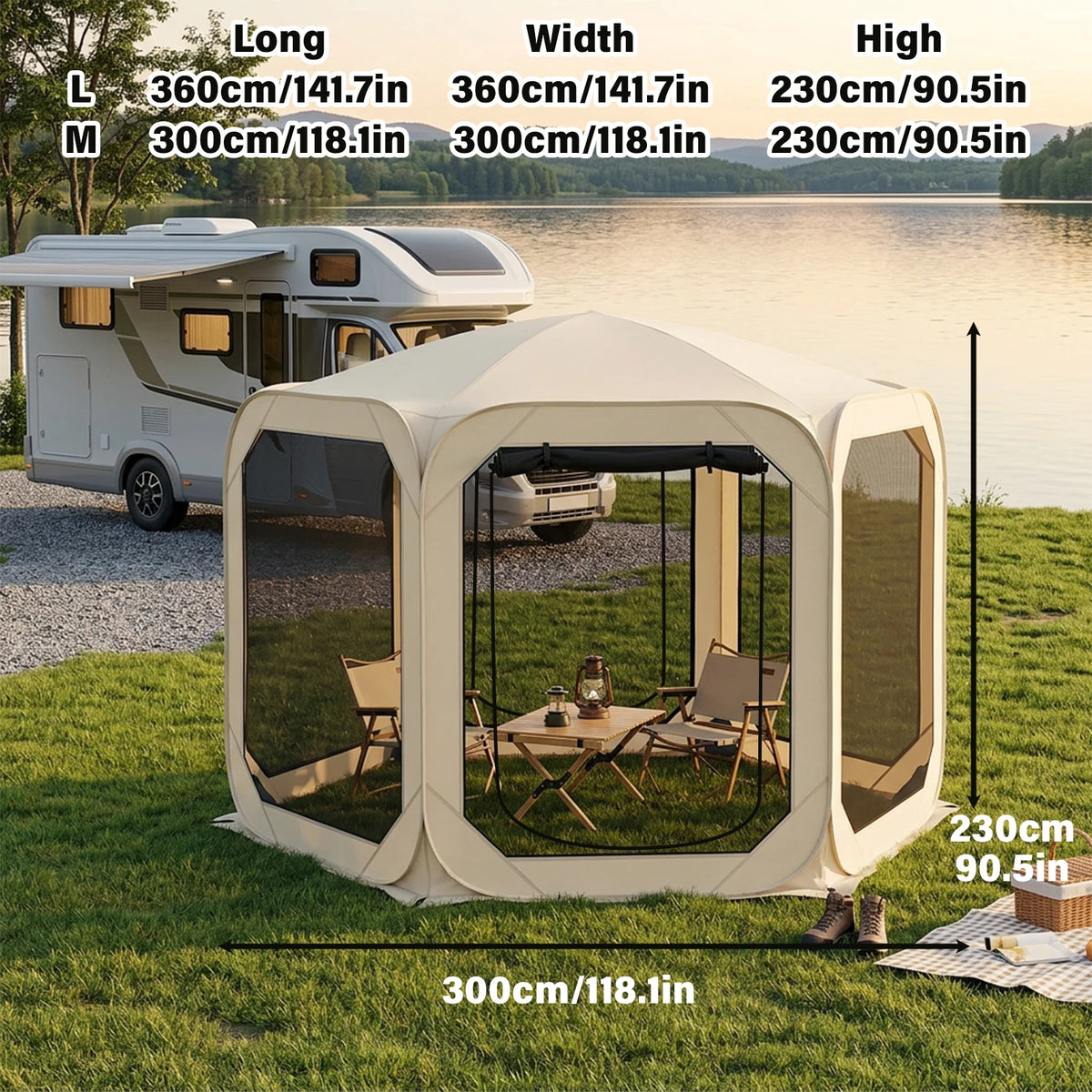 Uv Protective Pop-Up Screen Tent Sunshade Grasslands Beaches