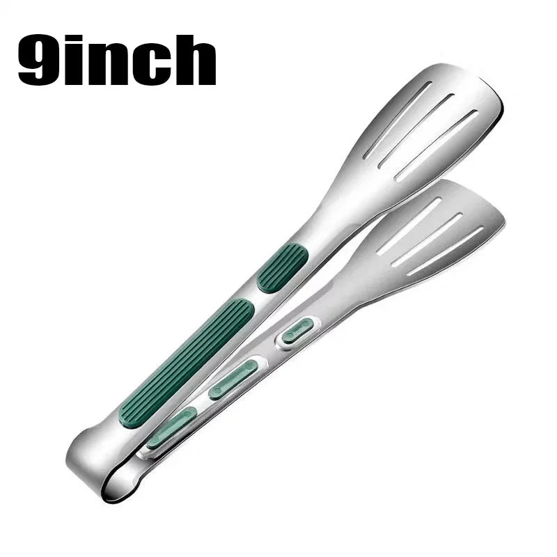 1pc Non Slip Stainless Steel Food Tongs Meat