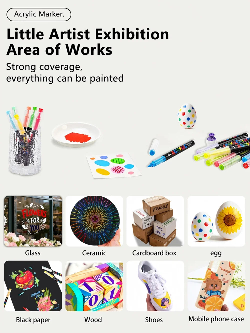 12-418 Colors Acrylic Paint Pen Markers Soft Brush