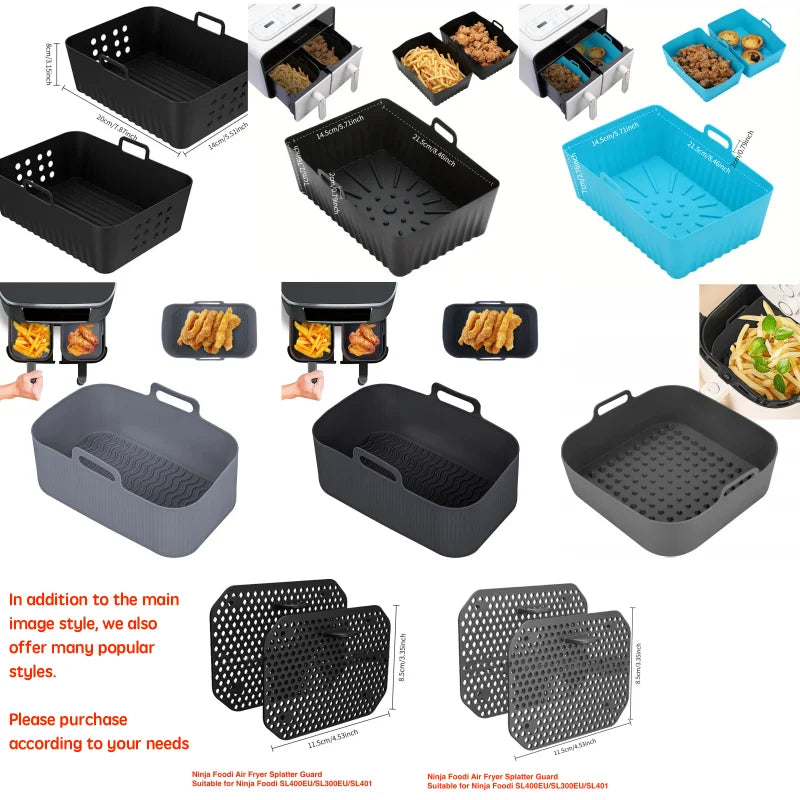 2pcs/1pcs Air Fryer Silicone Liners Ninja Sl400 Sl401