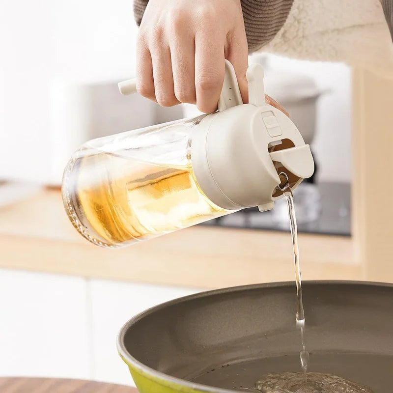 2in1 500ml Spray Oil Dispenser Oil Cruet Bottle