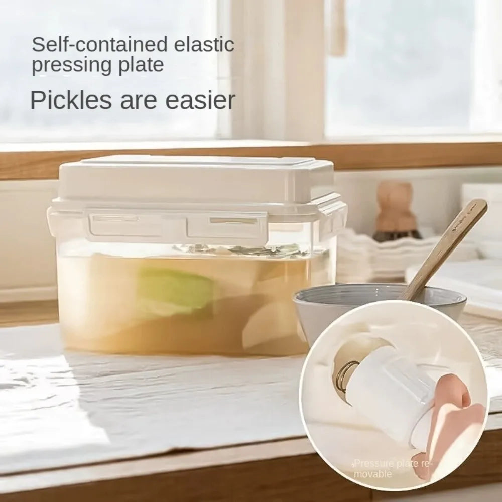 4/5l Pickle Jar Press Plate Leakproof Kimchi Container