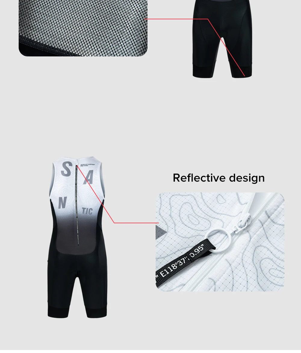 Santic Men Triathlon Cycling Suits Sleeveless Sponge Padded