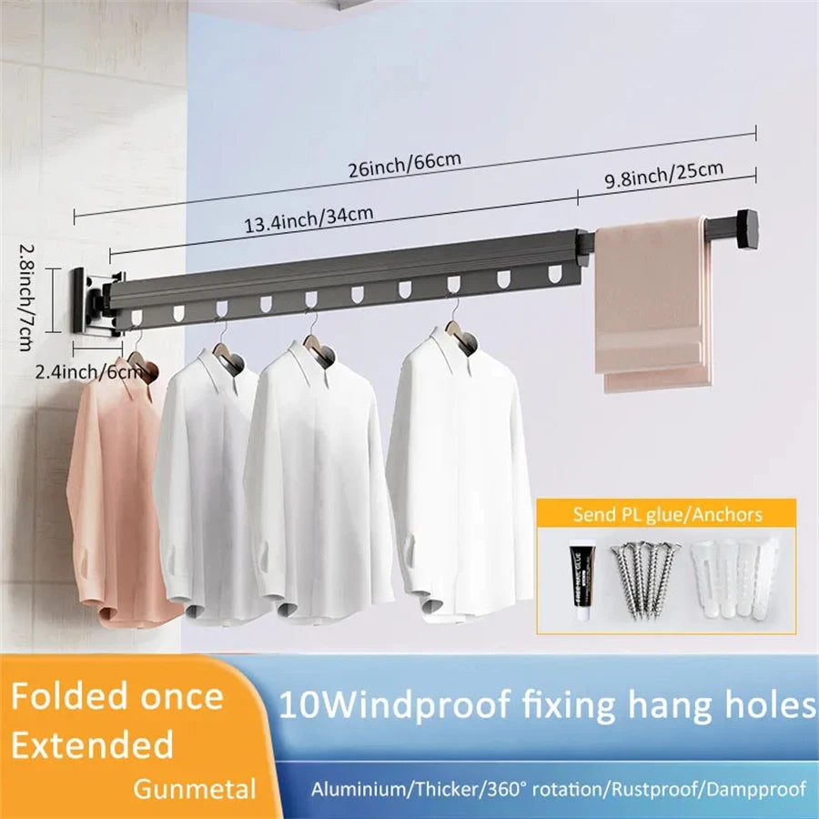 No Punching Folding Clothes Dryer Wall Mounted Drying