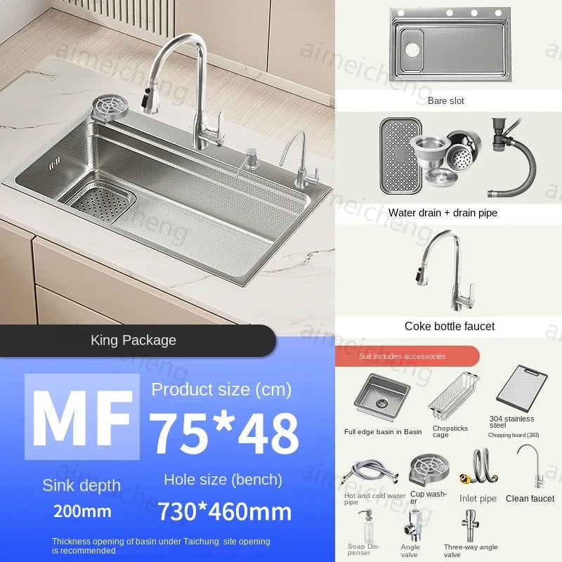 304 Stainless Steel Sink Silver Large Slot Wash