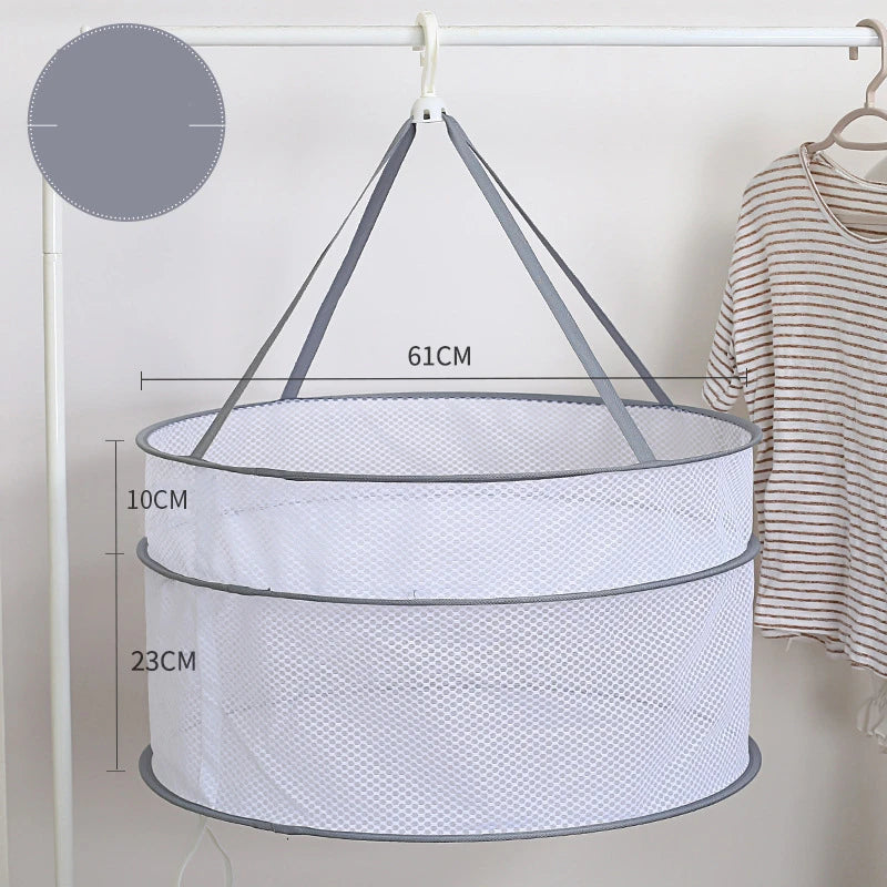 Clothes Drying Basket Hanging Sweater Net Pocket Thickened