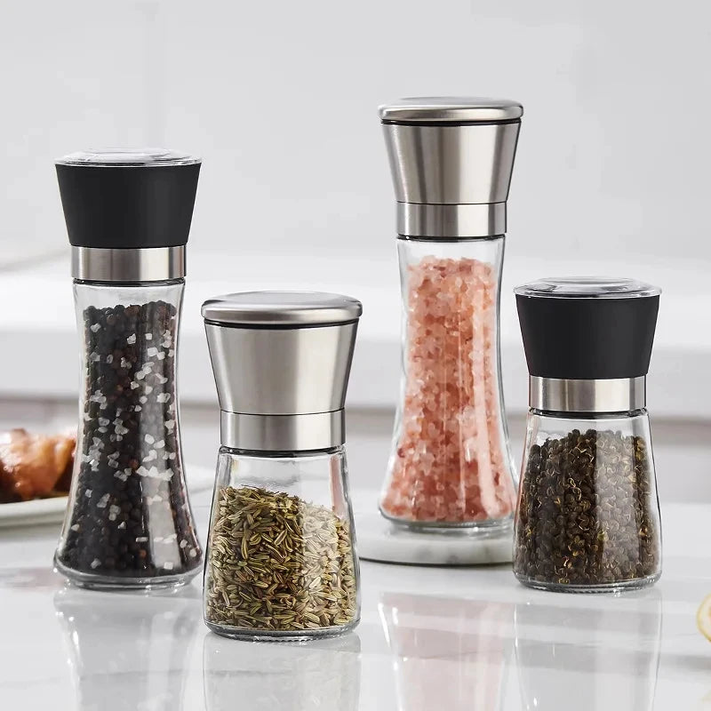 180/200ml Pepper Grinder Stainless Steel Glass Spice Bottle