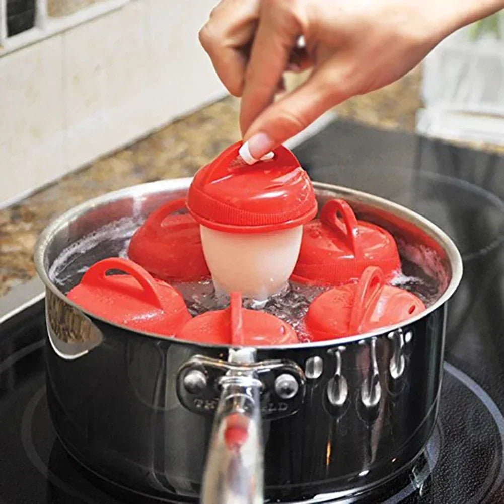 6pc Mini Egg Poachers Cooker Silicone Non-Stick Egg