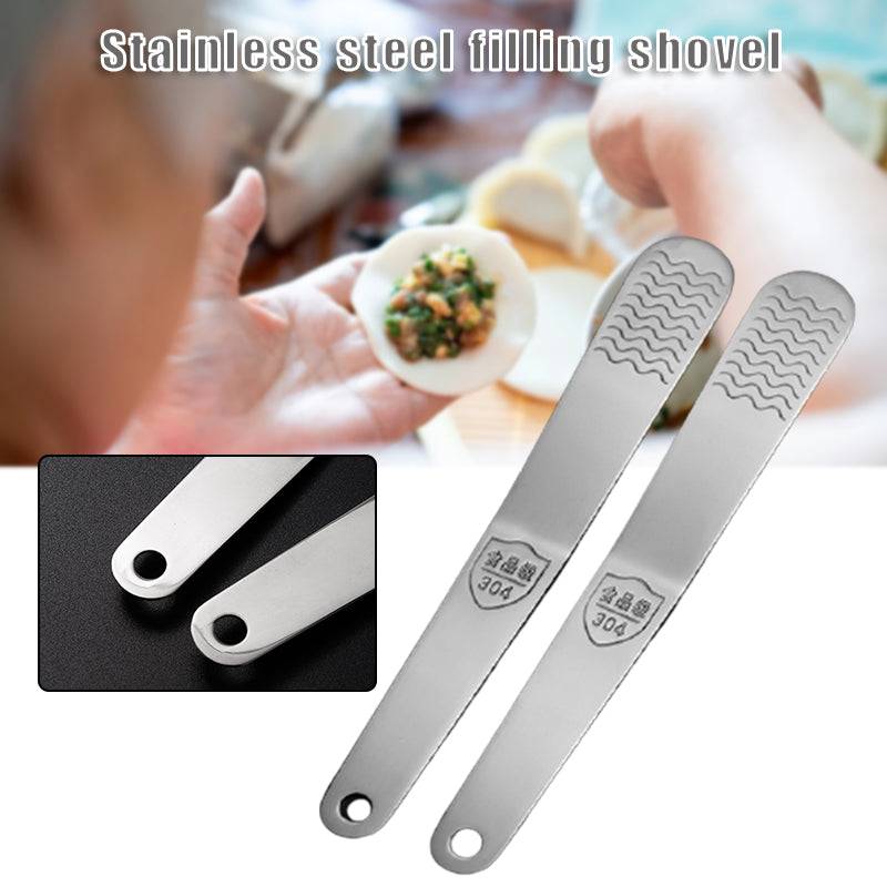 2pcs Dumpling Spoon Stainless Steel Flat Stuffing Shovel