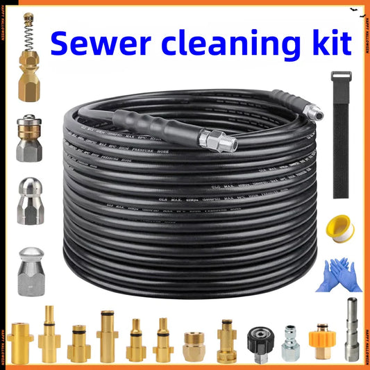 Sewer Drainage Cleaning Hose Pipe Cleaning Kit High-Pressure