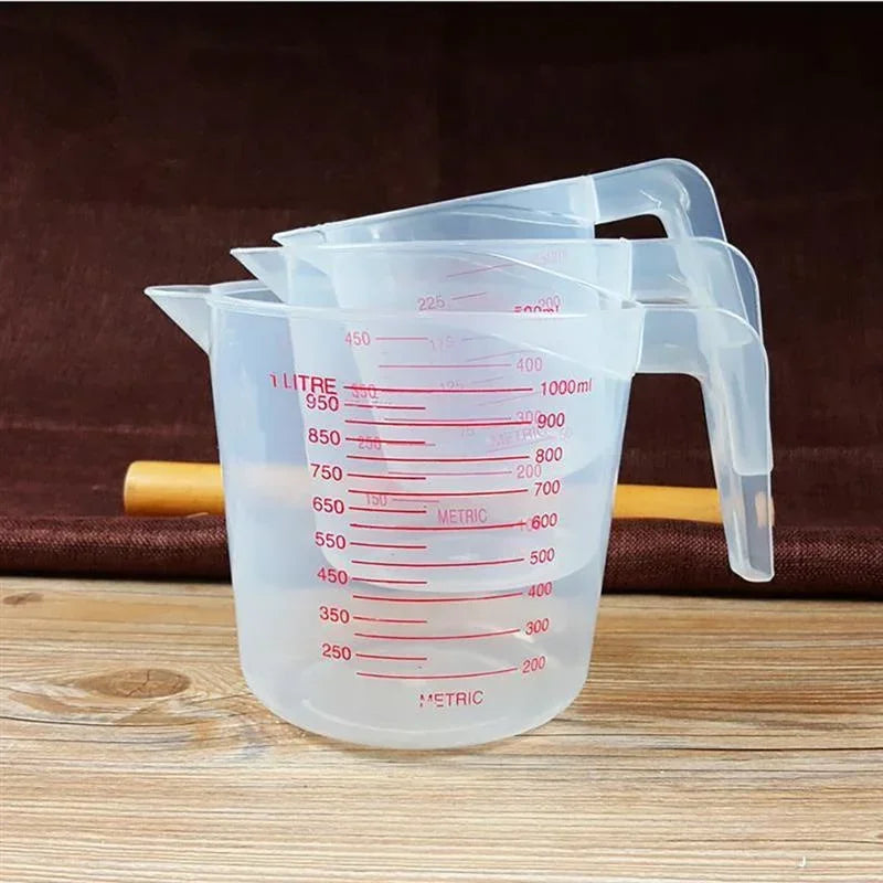3pcs Kits Baking Liquid Measuring Cups Pvc Scale