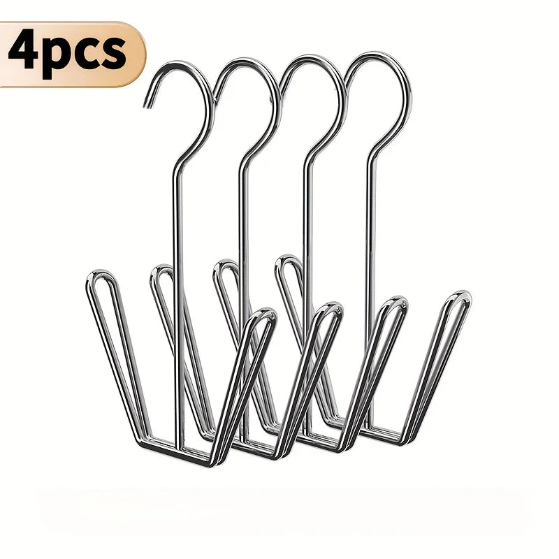 4pcs Stainless Steel U-Shaped Shoe Rack Windproof No-Drill