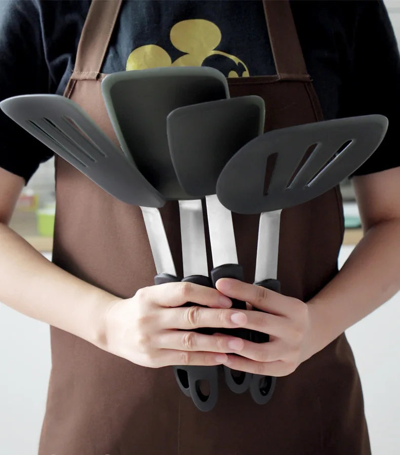 Nonstick Silicone Turner Spatula Heat-Resistant Flexible Turner