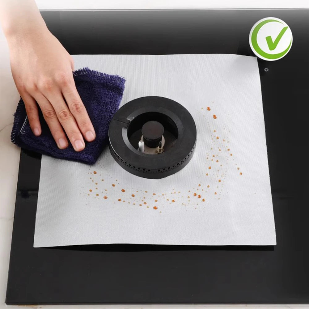 Gas Stove Burner Covers Square Heat-Resistant Oil-Proof Reusable