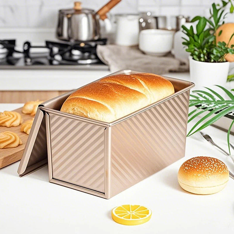 1pc Non-Stick Corrugated Rectangle Loaf Pan Cover Aluminized