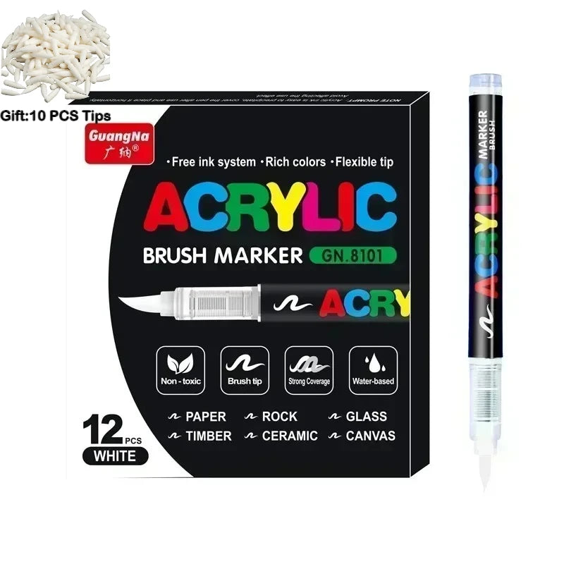 Guangna 12-360 Colors Acrylic Paint Pens Pencil Brush
