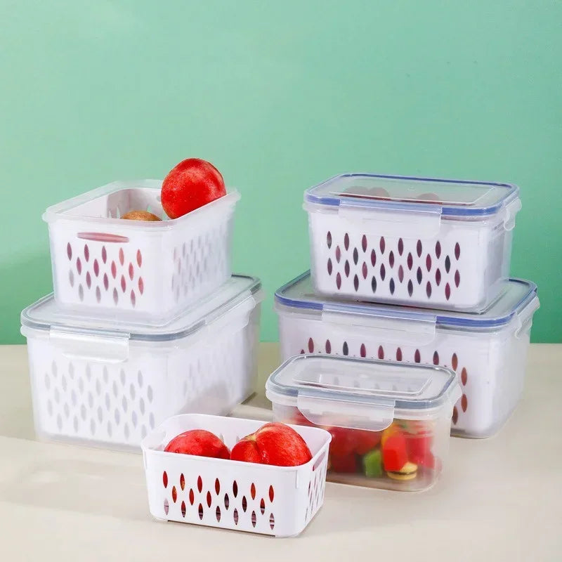 Refrigerator Preservation Storage Box Drain Basket Storage