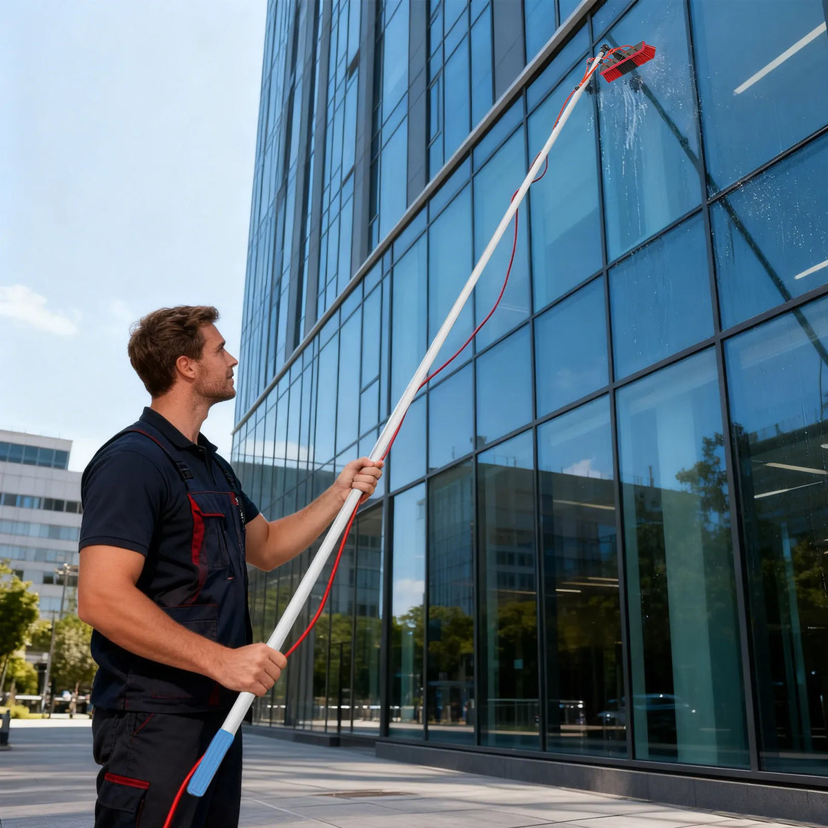 Window Cleaning System Cleaning Brush & Pole Cleaning