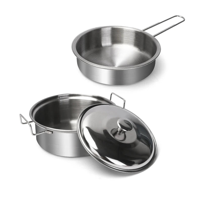 Stainless Steel Kids Toy Real Metal Cooking Utensils