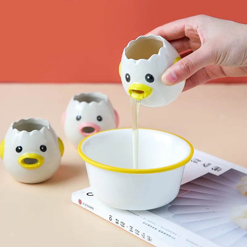 Egg White Separator Cute Chicken Ceramic Egg Yolk