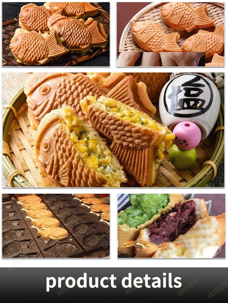 Xeoleo Taiyaki Maker Fish Waffle Machine Fish Cake