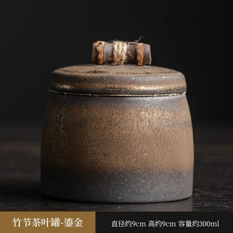 Small Sealed Jar Ceramic Tea Jar Tea Caddy