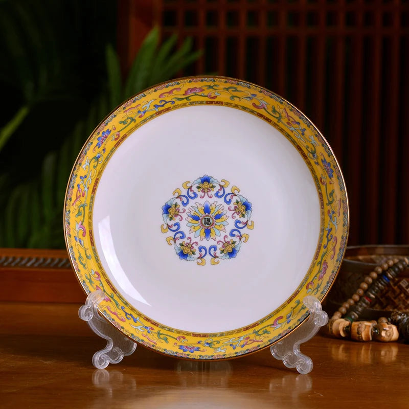 Jingdezhen Ceramic Bowl Dish Tableware Combination Palace Chinese