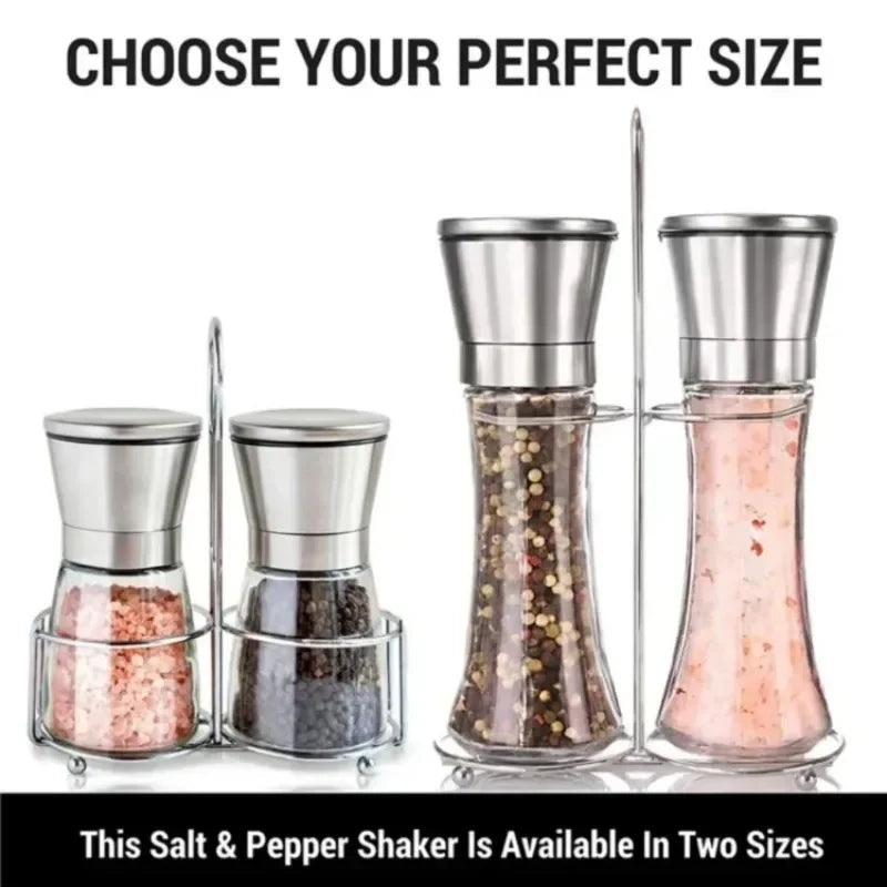 180/200ml Pepper Grinder Stainless Steel Glass Spice Bottle