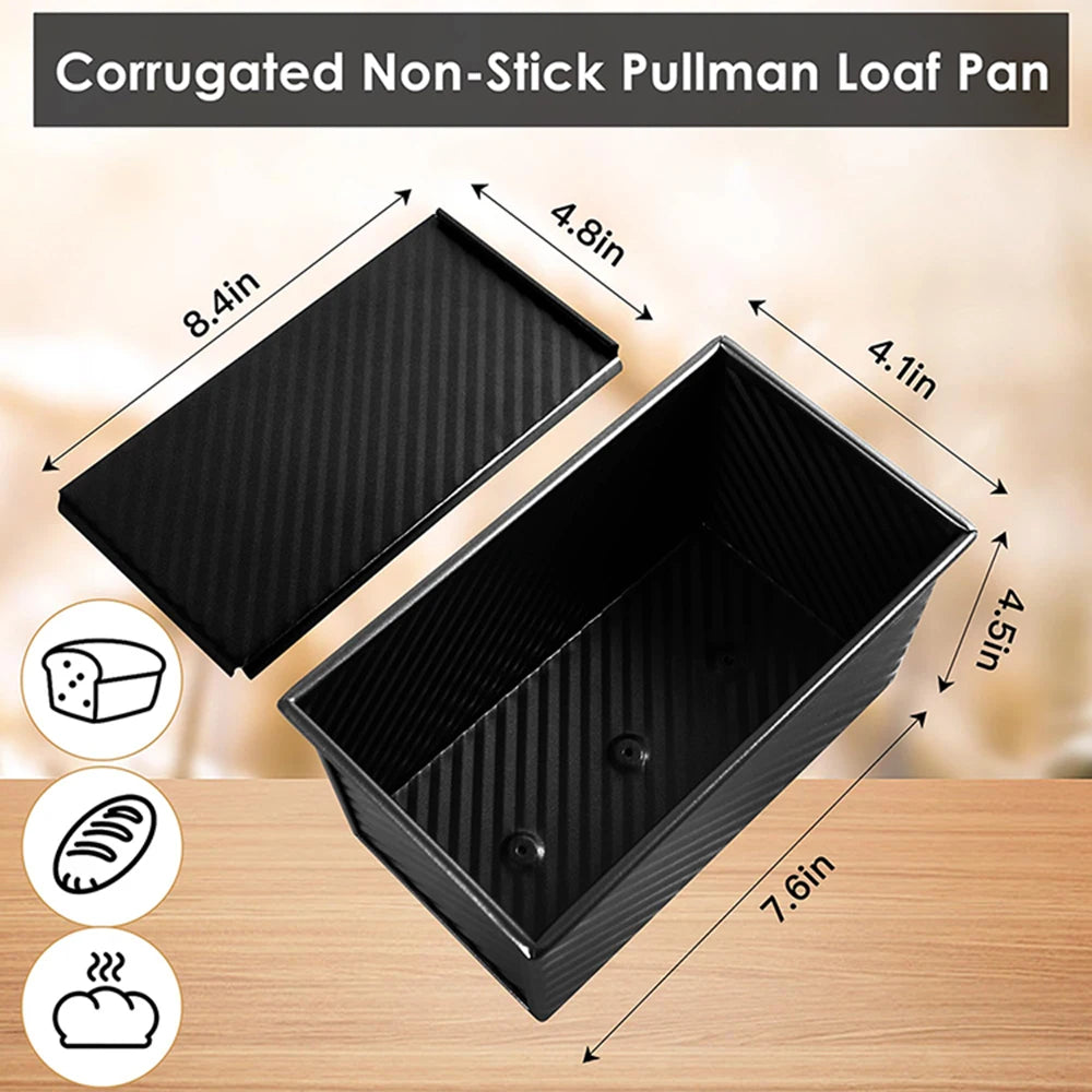 Long Pullman Loaf Pan Lid Non-Stick Carbon Steel