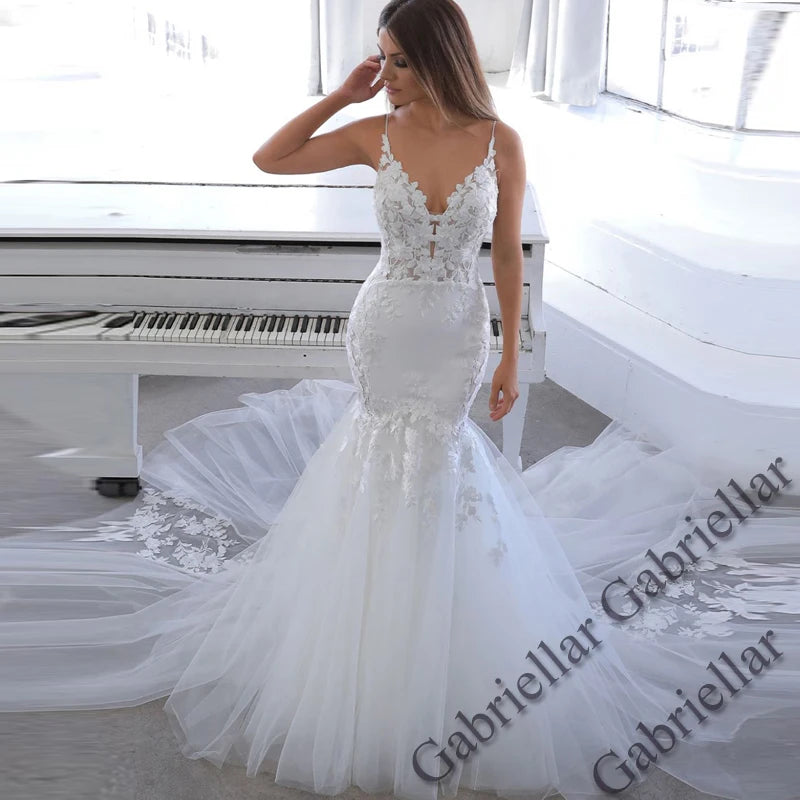 Gabriellar Attractive Wedding Dresses V-Neckline Sleeveless