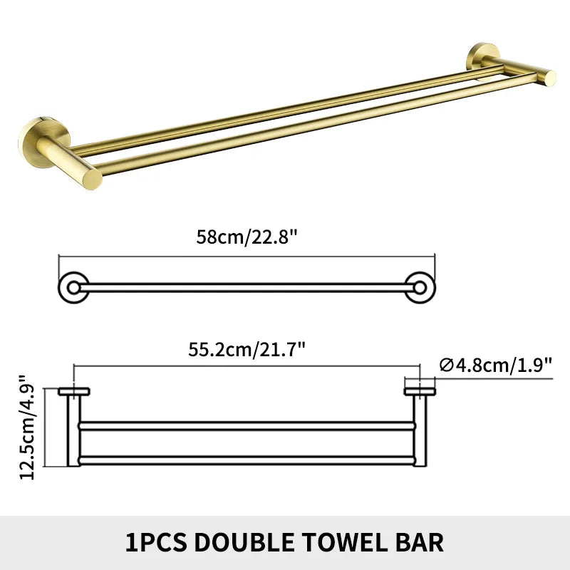 Bathroom Towel Rack Shelf Paper Holder Stainless Steel