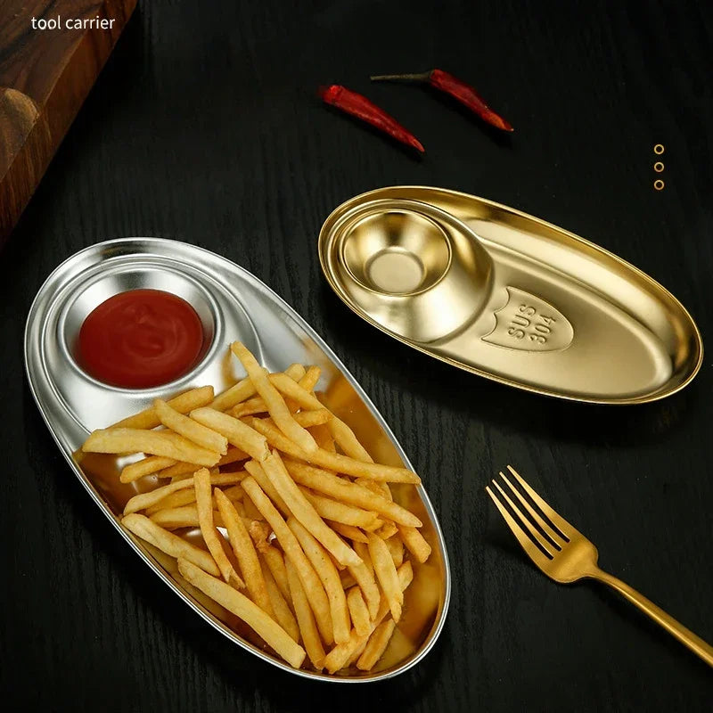 304 Stainless Steel Dinner Tray Lunch Container Snack