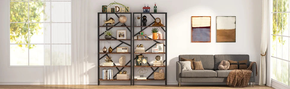Tribesigns Bookshelf Storage Rack Standing Shelf Tier Industrial