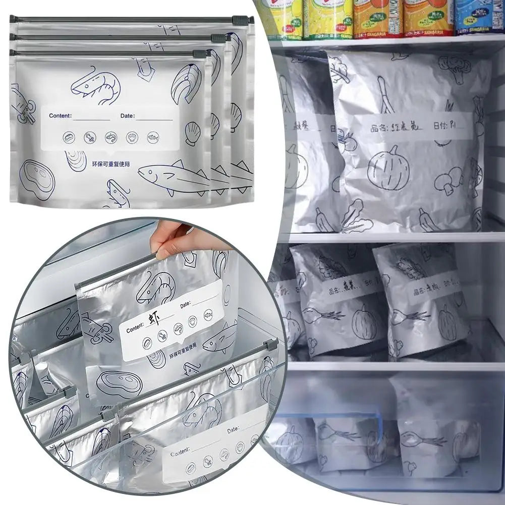 10/30pcs Aluminum Foil Storage Bags Freezer Sealed Organizers