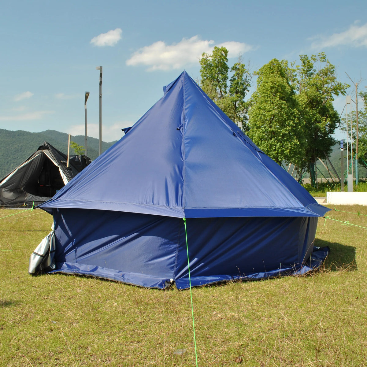 Person Large Pyramid Tent Four Seasons Camping Chimney