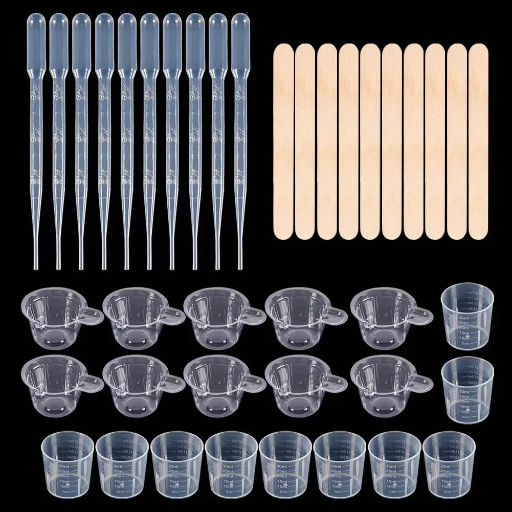 Resin Mixing Casting Kit Measuring Cups Wooden Sticks