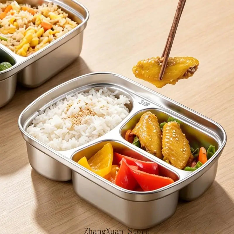 Divided Meal Preps Lunch Box Stainless Steel Container