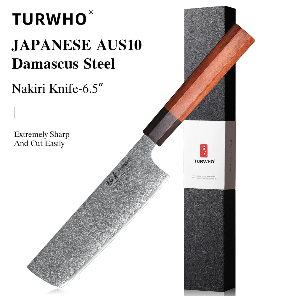 Turwho Hand Forged Japanese Chef Knife Damascus Steel