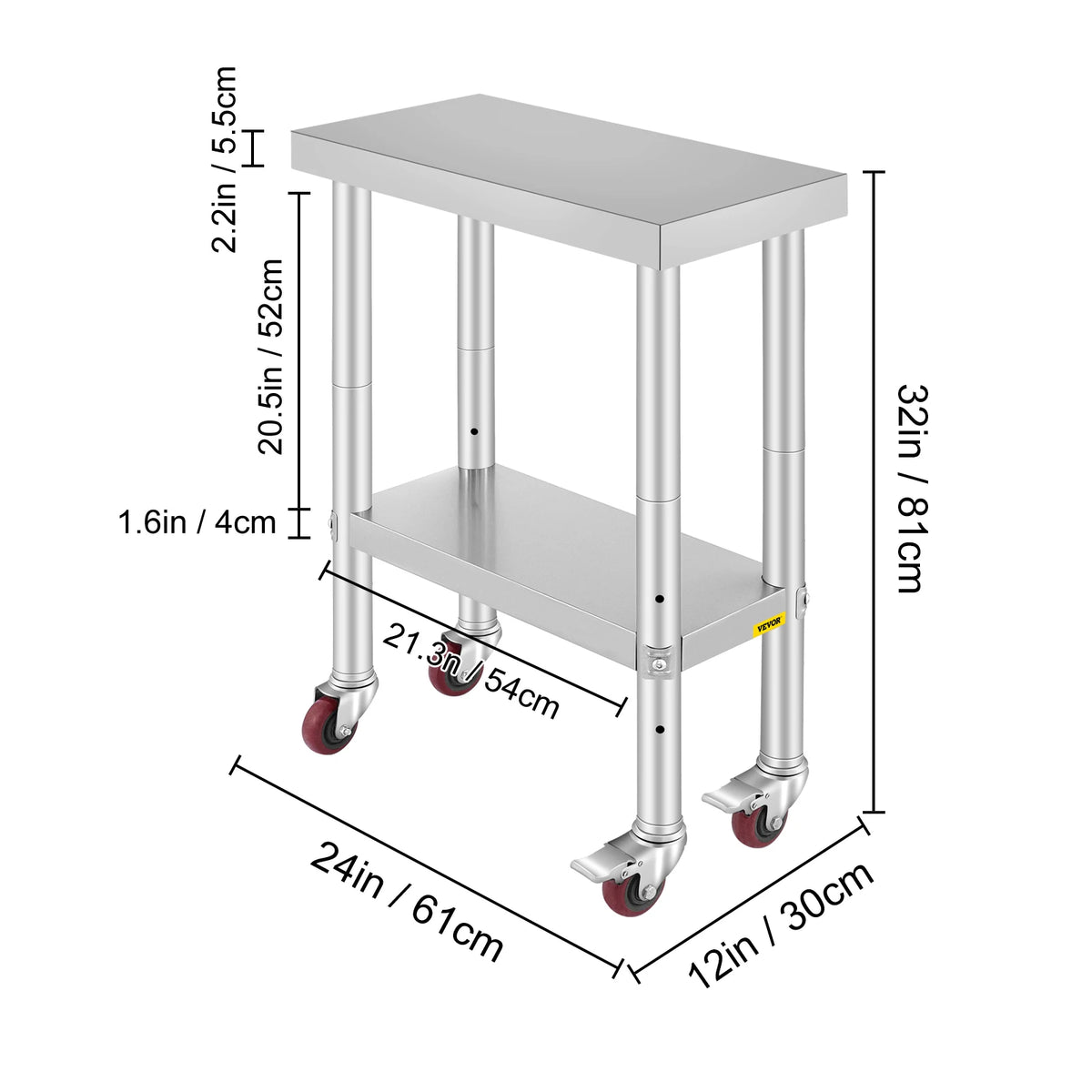 Succebuy Stainless Steel Prep Table Caster Wheels &