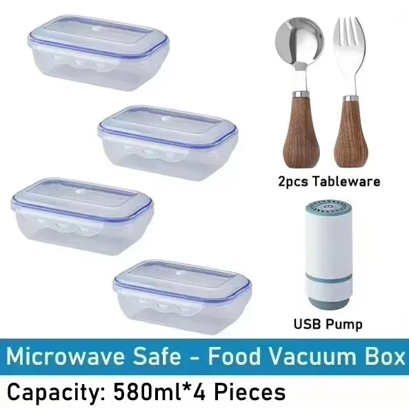 Vacuum Food Storage Box Transparent Storage Container Fridge